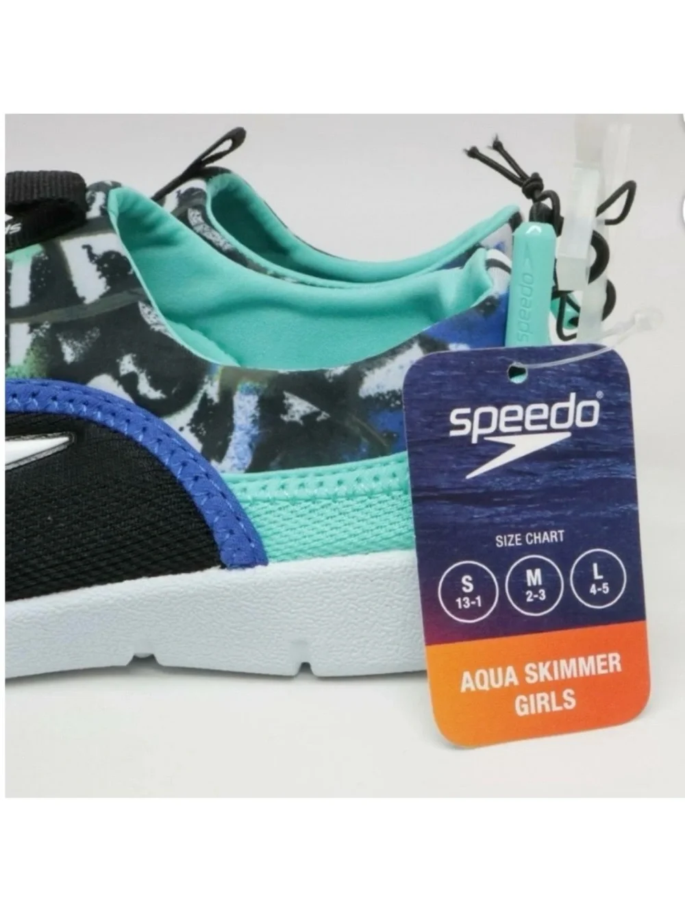 🆕-Speedo Junior Aqua-skimmer Water Shoes - Black Size: Fits Kids Shoe 13-1